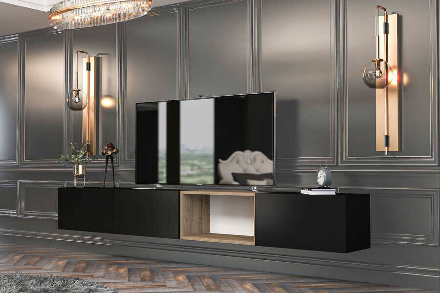 Clarins Tv Stend 240 Cm - Qara/Ceviz - 3