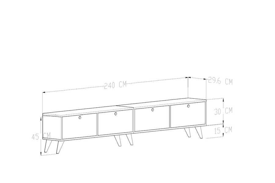 Duo Tv Stend 240 Cm - Qara - 6