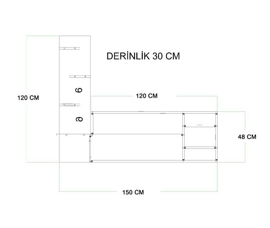 Duru Tv Stend - Ağ - 4