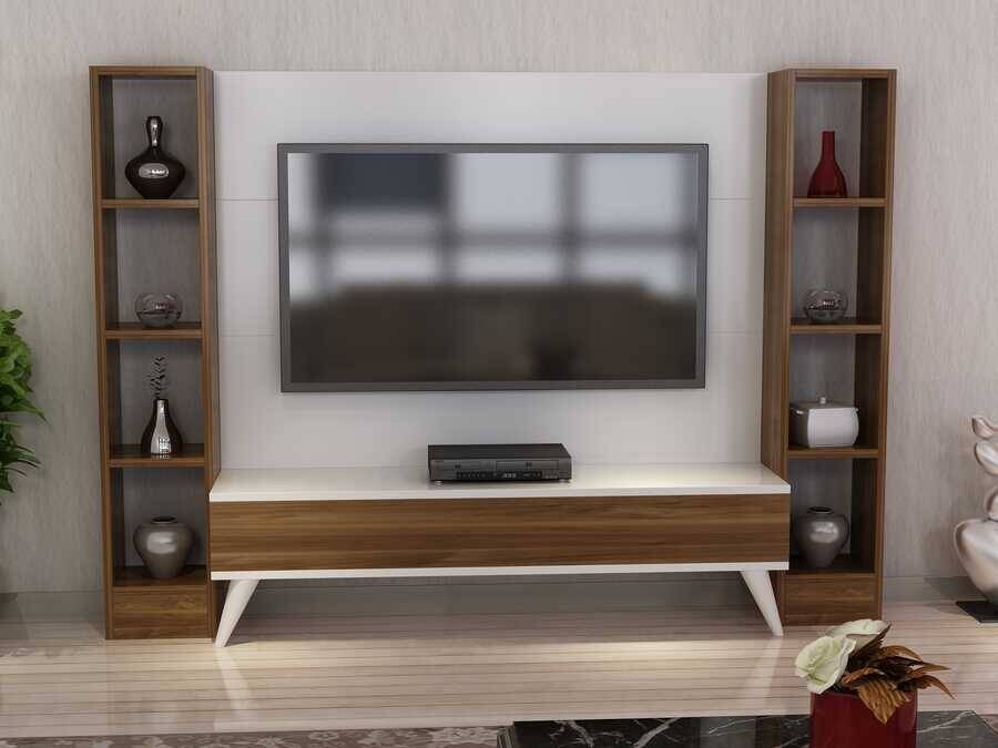 Giva Tv Stend - Ağ/Cəviz - 1
