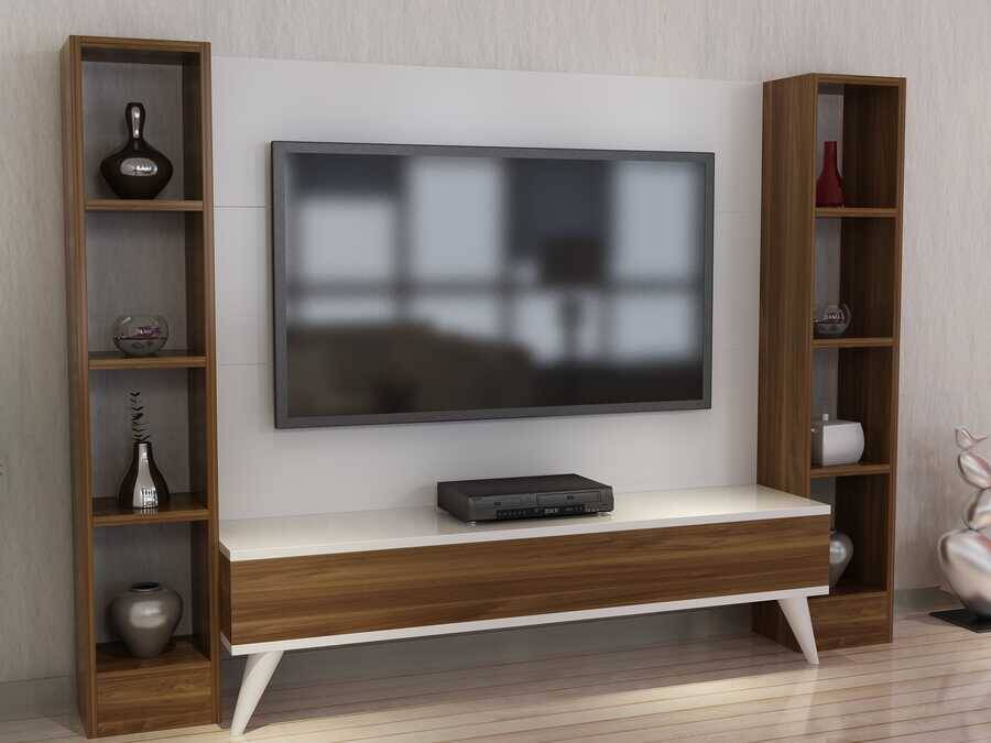 Giva Tv Stend - Ağ/Cəviz - 2
