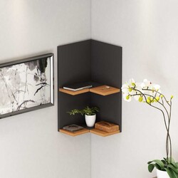 Happy Divar Rəfi - Antrasit/Cəviz - Modev