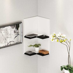 Happy Divar Rəfi - Qara/Ağ - Modev