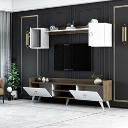 İda Tv Stend - Ağ/Cəviz - 3