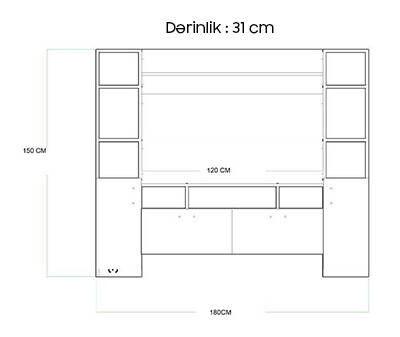 Lash Tv Stend - Meşə/Ağ - 4