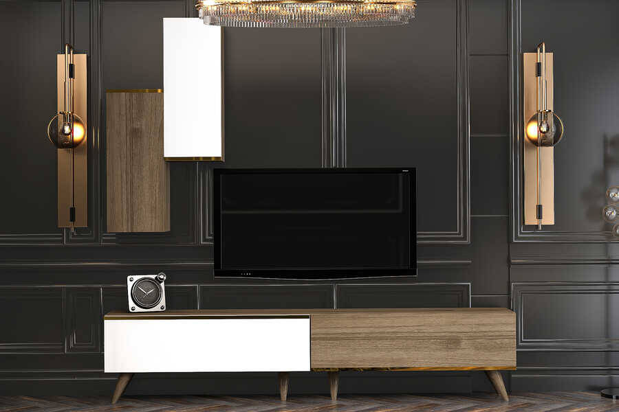 Lidya Tv Stend - Ağ/Cəviz - 2