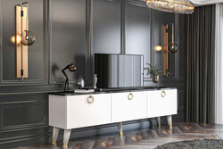 Louis Tv Stend - Ağ/Royal Mərmər - 1