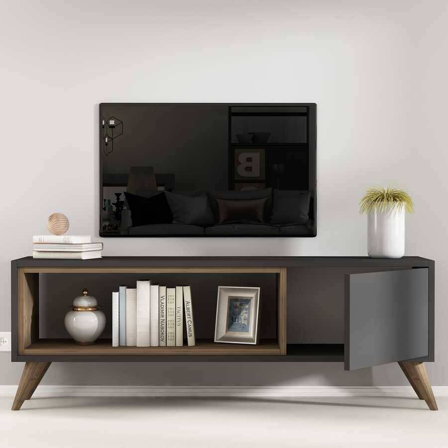 Moussa Tv Stend - Antrasit/Cəviz - 4