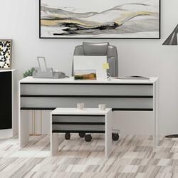 Orion Çalışma Masası - Ağ/Qara - Modev