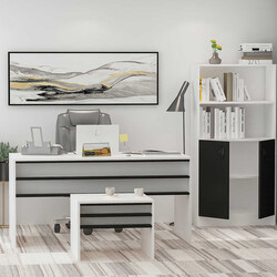 Orion Çalışma Masası - Ağ/Qara - Modev (1)