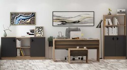 Orion Ofis Dəsti - Çalışma Masası + Kitab Rəfi + Konsol + Jurnal Masası - Modev