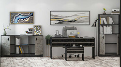 Orion Ofis Dəsti - Çalışma Masası + Kitab Rəfi + Konsol + Jurnal Masası - Modev