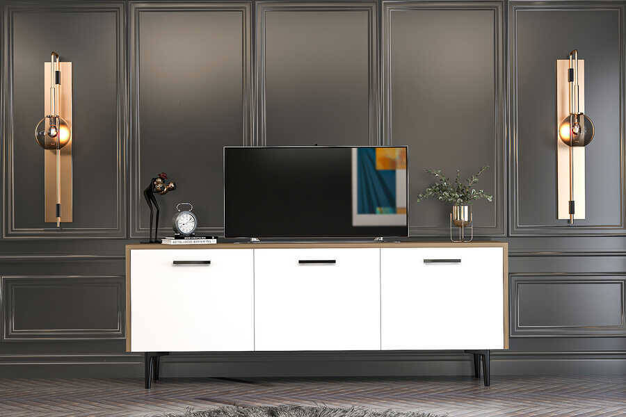 Pure Tv Stend - Ağ/Cəviz - 1