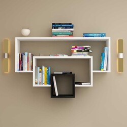 Rafael Divar Rəfi - Ağ/Qara - Modev