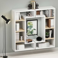 Rain Kitab Rəfi - Ağ/Meşə - Modev (1)