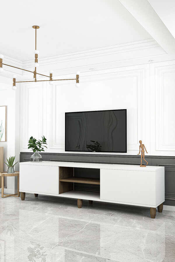 Roma Tv Stend - Ağ/Cəviz - 3