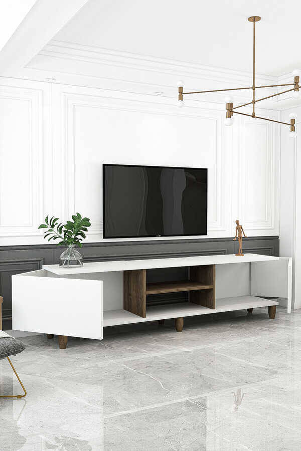Roma Tv Stend - Ağ/Cəviz - 4