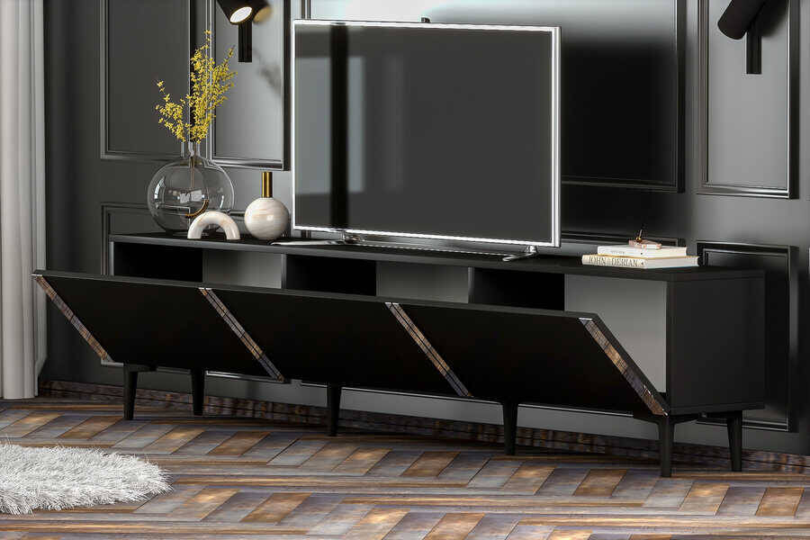 Silver Tv Stend - Qara/Gümüşü Bant - 3