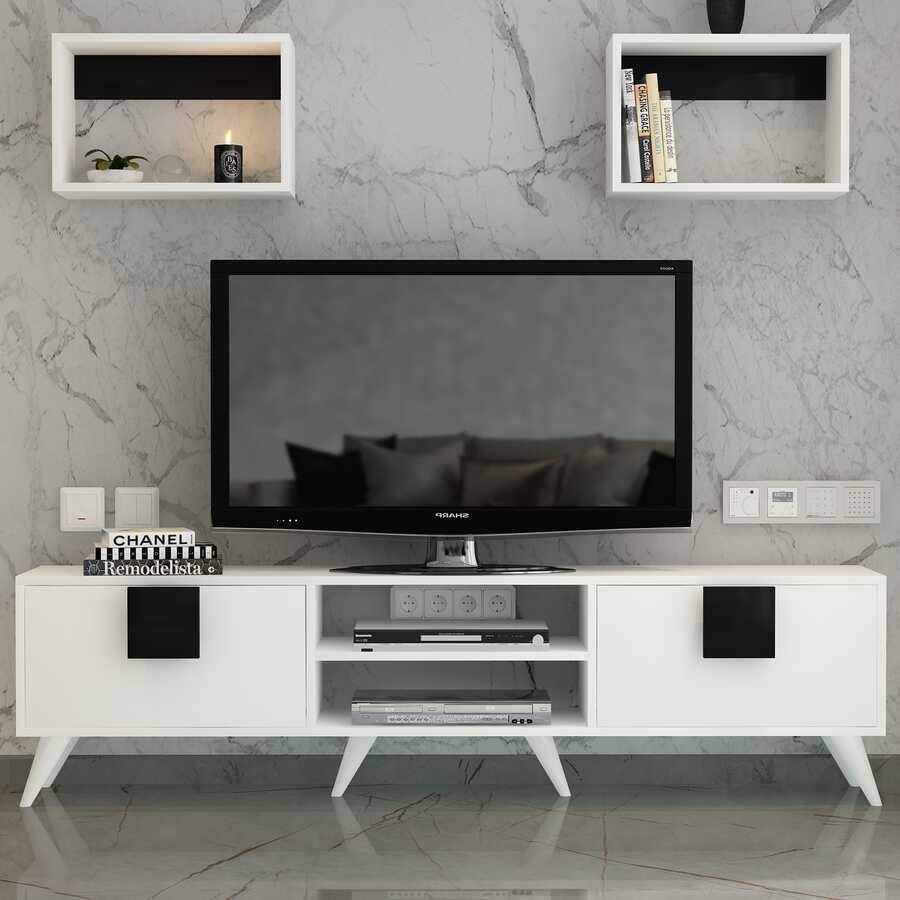 Snow Tv Stend - Ağ/Qara - 1