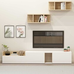 Volans Tv Stend - Ağ/Meşə - 1