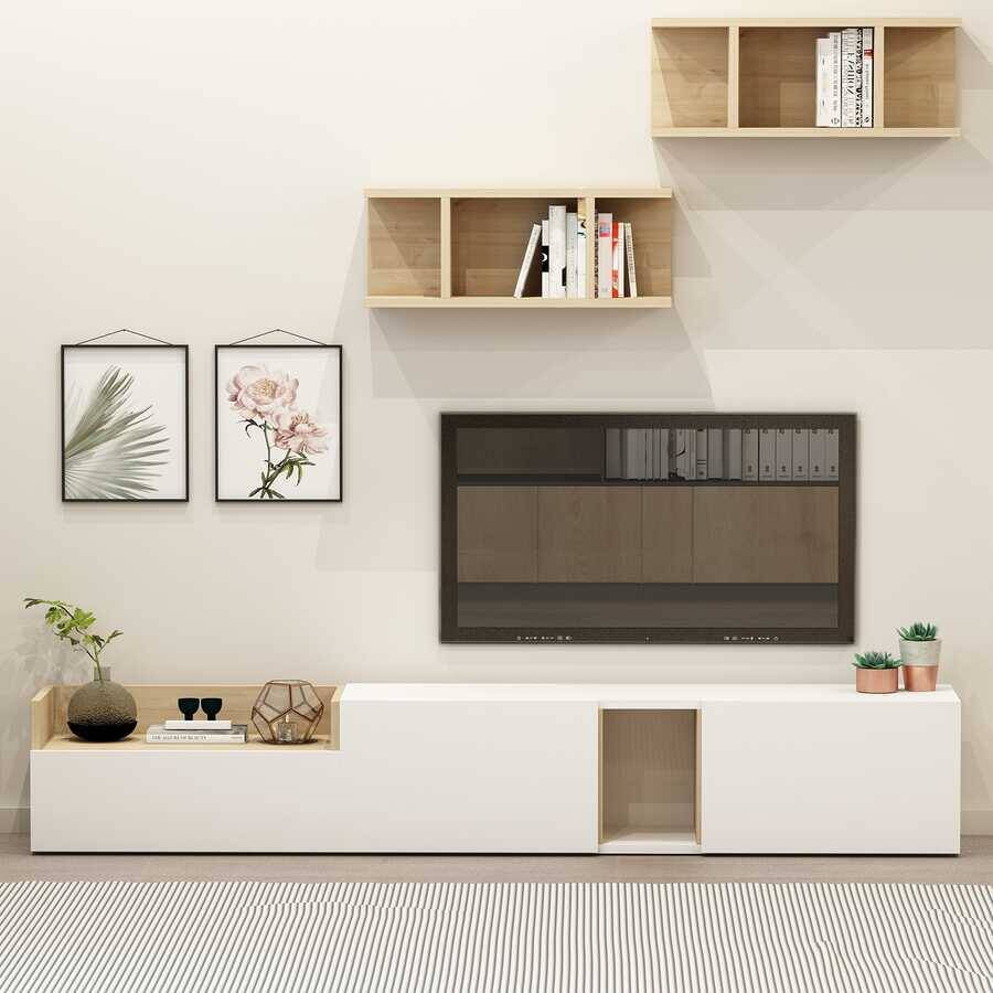 Volans Tv Stend - Ağ/Meşə - 1