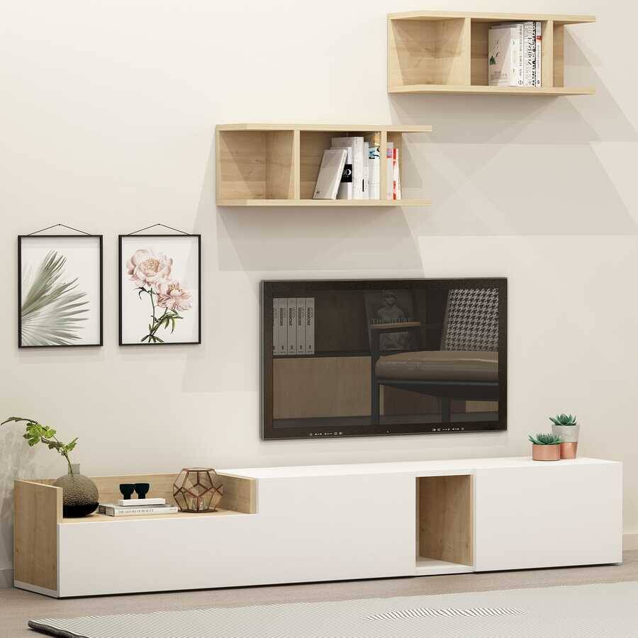 Volans Tv Stend - Ağ/Meşə - 2
