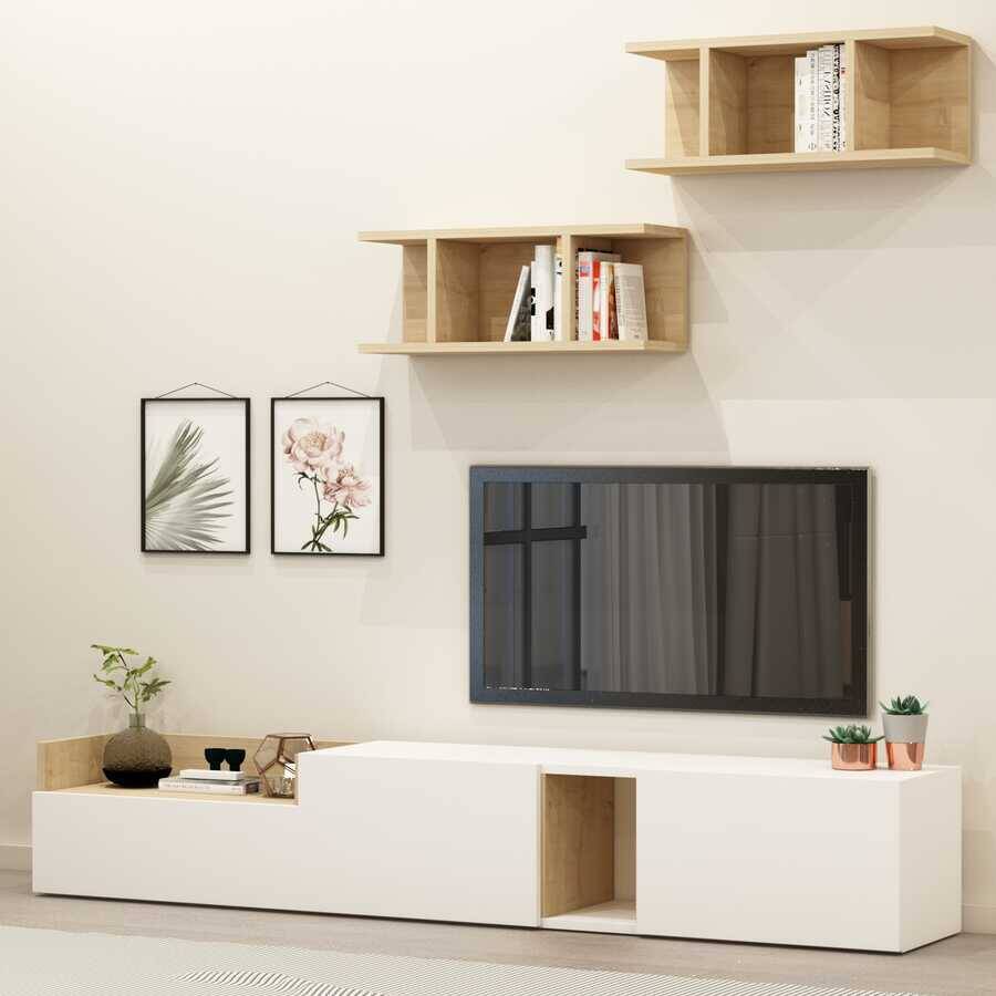 Volans Tv Stend - Ağ/Meşə - 3