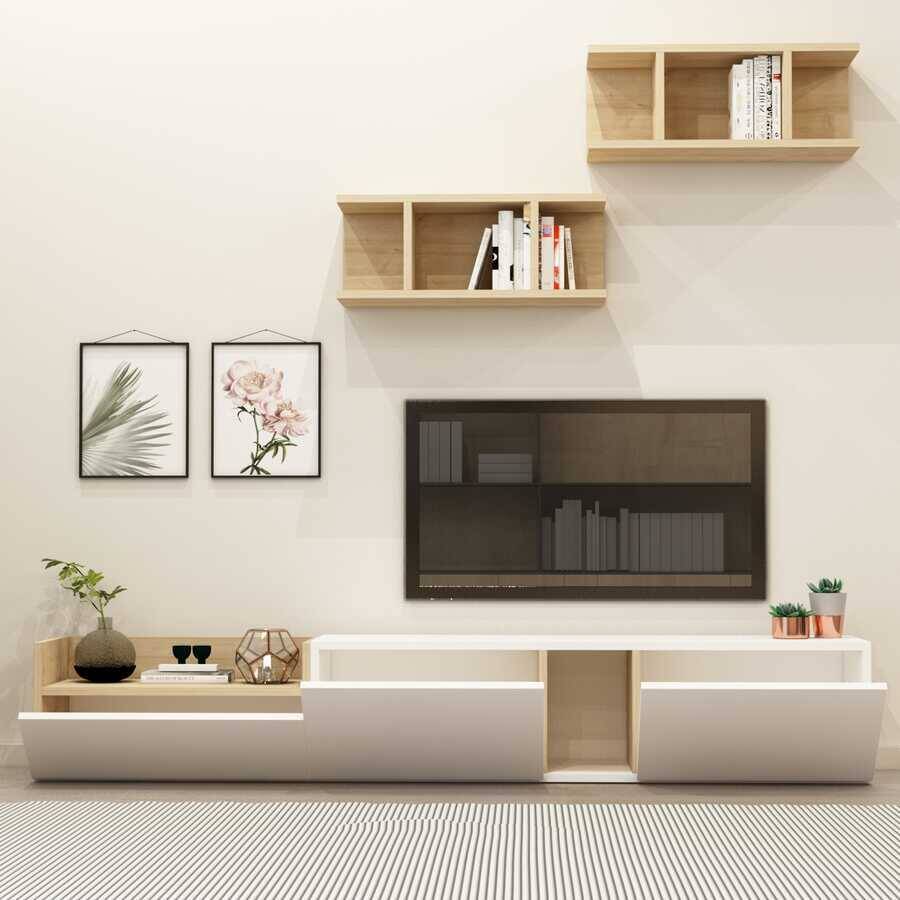 Volans Tv Stend - Ağ/Meşə - 4