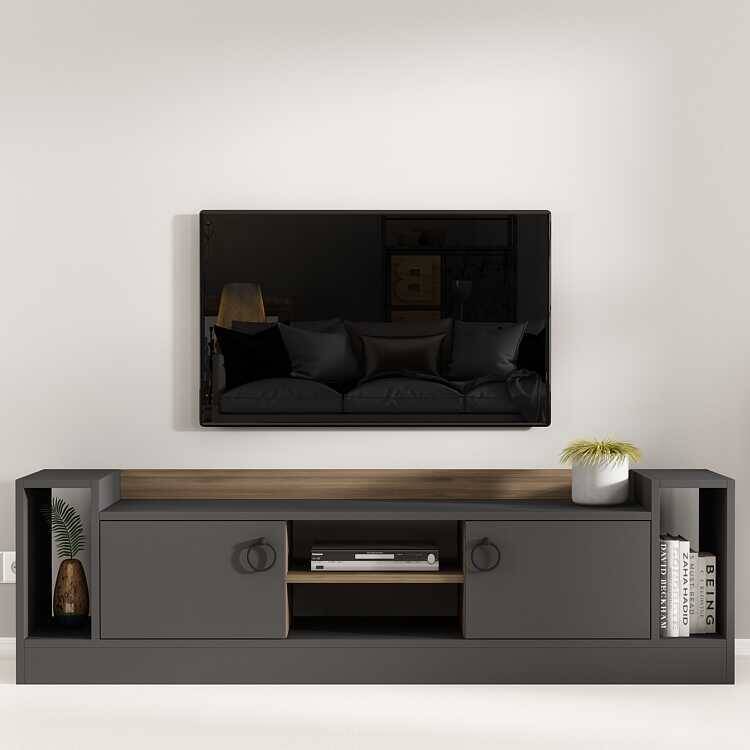 West Tv Stend - Antrasit/Cəviz - 1