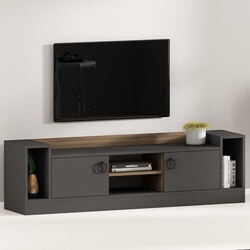West Tv Stend - Antrasit/Cəviz - 3