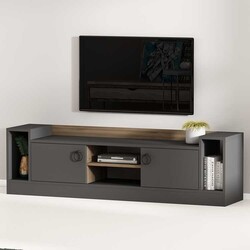 West Tv Stend - Antrasit/Cəviz - 4