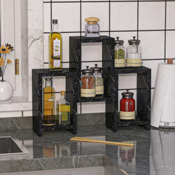 Zeus Çox Məqsədli Rəf - Siyah - Royal Mermer - Modev