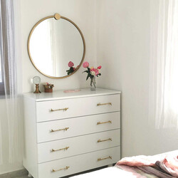 Gold Metal Çerçeve Yuvarlak Güzgü A708 - Neostill (1)