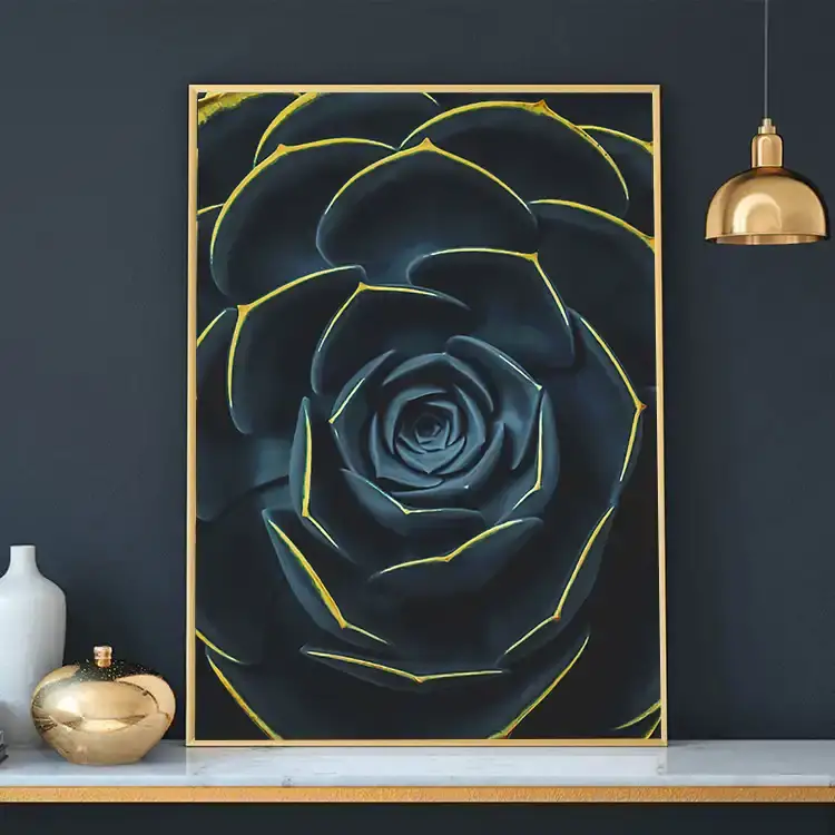 Gold Neon Rose Kətan Tablo TB1223 - 1