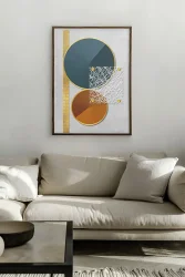Golden and Green Circle Kətan Tablo TB2066 - 3