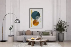 Golden and Green Circle Kətan Tablo TB2066 - 4