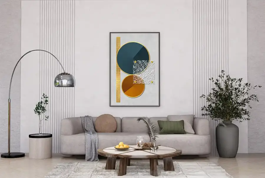 Golden and Green Circle Kətan Tablo TB2066 - 4