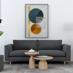 Golden and Green Circle Kətan Tablo TB2066 - 1