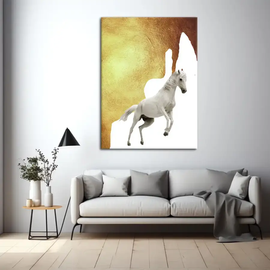 Golden White Horse Kətan Tablo TB1292 - 1