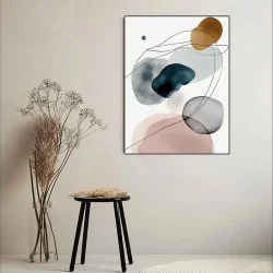 Green Abstract Minimalist Art Kətan Tablo TB2071 - 2