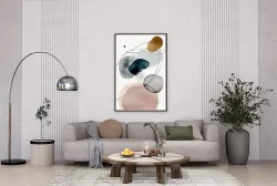 Green Abstract Minimalist Art Kətan Tablo TB2071 - 3