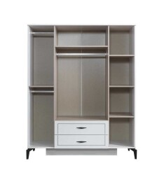 Greys 4 Qapılı Güzgülü Geyim Dolabı - Ağ - Decoroom Collection (1)