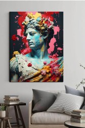 Gri Büst Rengarenk Kanvas Tablo - Markaev