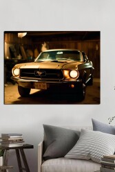 Gri Muscle Car Kətan Tablo - Markaev