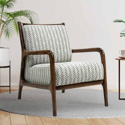 Griza Monza Tünd Cəviz Ahşap Berjer Kreslo - Zemhome