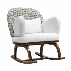 Griza Monza Yellenen Tünd Cəviz Ahşap Berjer Kreslo - Zemhome (1)