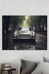 Gümüş Gri DB5 Araba Figür Kətan Tablo - Markaev