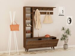 Hale Rəfli və Asılqanlı Dəhliz Dolabı - Cəviz - Decoroom Collection (1)