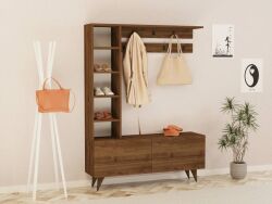 Hale Rəfli və Asılqanlı Dəhliz Dolabı - Cəviz - Decoroom Collection