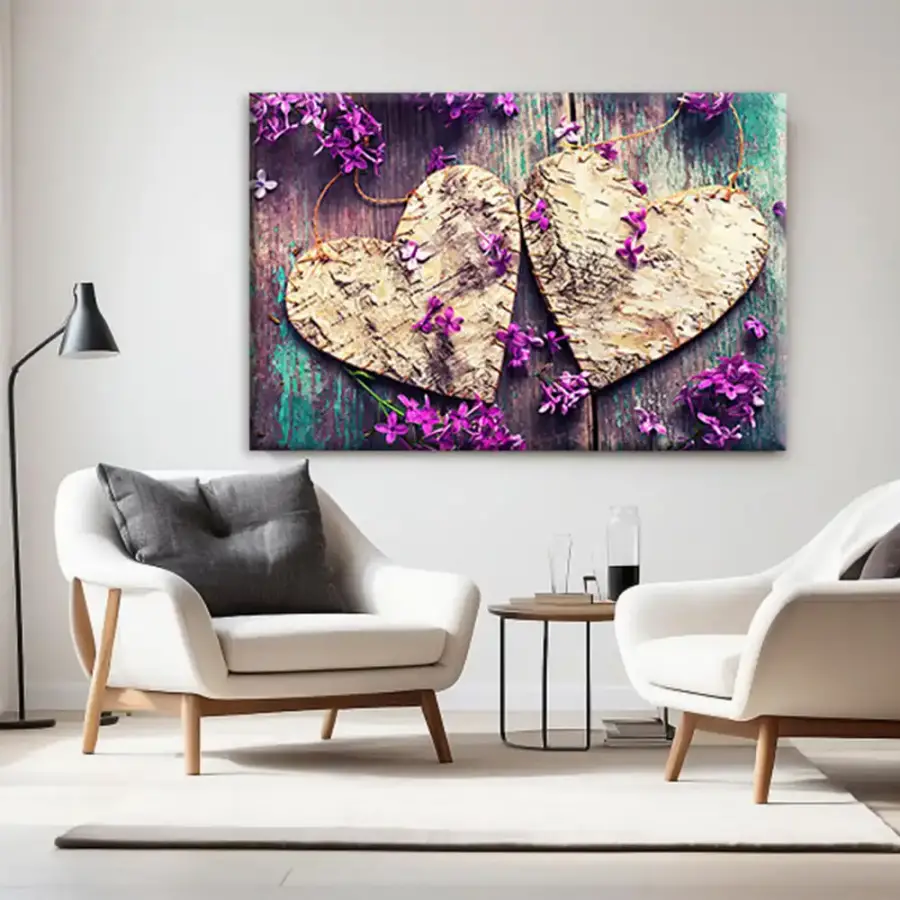 Heart and Flower Kətan Tablo TB1314 - 1